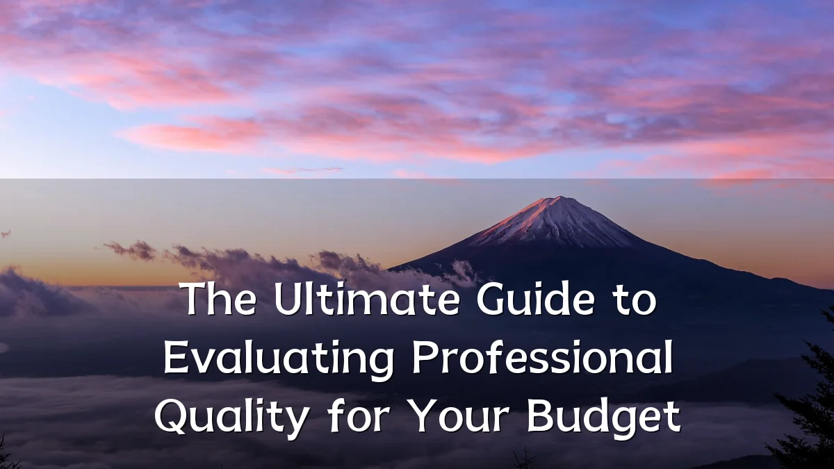 The Ultimate Guide to Evaluating Professional Quality for Your Budget