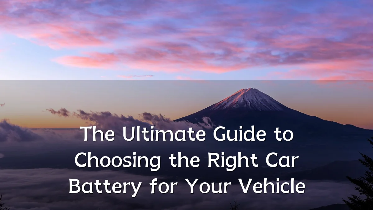 The Ultimate Guide to Choosing the Right Car Battery for Your Vehicle